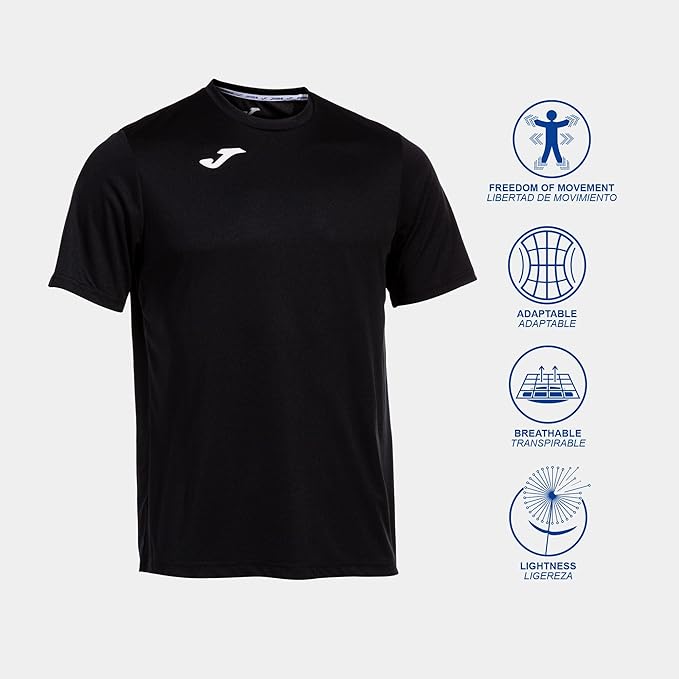 Joma Camiseta Deportiva Manga Corta Hombre, 6XS - 3XL - Leggera e traspirante, Ottima per corsa e palestra - Combi